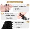 Curly Crochet Human Hair Knotless Pre Separated Human Crochet Hair Extensions for Braids Locs Gogo Curl Human Hair Natural Black Color 60g 50 Strands view 3