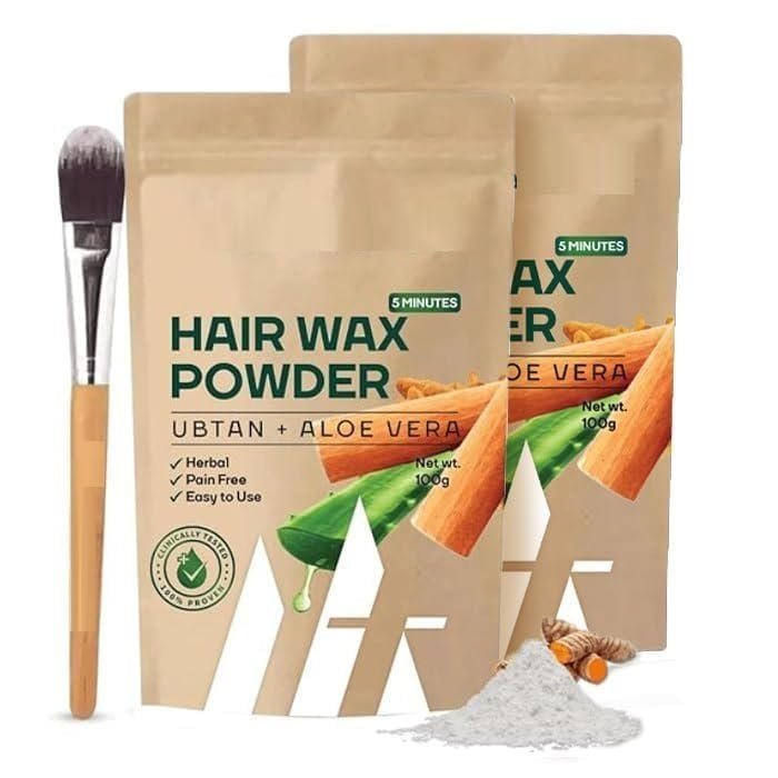 SH Ubtan Facial Wax Powder with Sandalwood & AloeveraPainless Herbal FacialHairRemoval Waxing Powderfor Women 100 gm (Pack of 2)