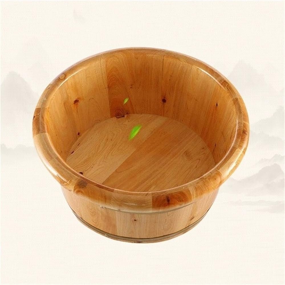 Cedar Wood Foot Bath Tub, 20cm High Solid Wood Soaking Basin for Home Spa, Durable Wooden Foot Bath Supplies for Daily Relaxation and Foot Care