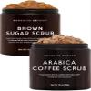 Brooklyn Botany Brown Sugar & Arabica Coffee Body Scrub Set  Exfoliating and Moisturizing Face, Body, Hand & Foot Scrubs  2 x 10 oz view 1