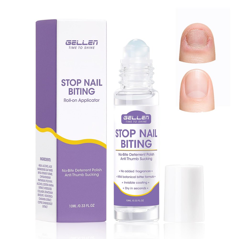 GELLEN Nail Biting Prevention for Kids & Adults, Roll-On, Bitter Taste