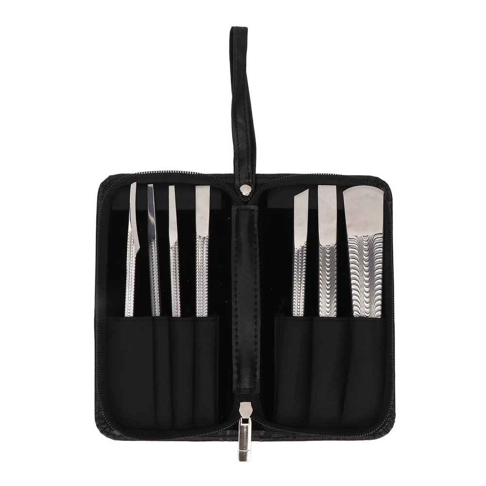 7Pcs Pedicure Set, Stainless Steel Foot Nail Tool Kit, Exfoliating Scraper File with Storage, for Ingrown Nails Calluses Corns Removal, and Portable Pedicure Tools