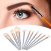 10PCS Makeup Brushes Set, Soft Brushes for Blush Eye Shadow Eyebrow Highlight, Beauty Brushes Set with Aluminium Handle, Cosmetic Brushes for Makeup Beginners and Experts view 3