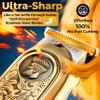 All-Metal Body Razor-Sharp T-Blade Hair/Beard Trimmer with 4 Guards & Close Shave Foil Shaver Kit for Men: Electric Cordless 3-Speed Foil Razor with Travel Lock Fast Charging USB Charger Travel Pouch view 2