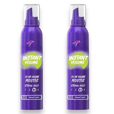 Au~ssie Instant Volume Mousse with Australian Jojoba Oil and Sea Kelp, 24-Hour Lightweight Hold Volumizing Hair Styling Product, 6 oz, Pack of 2