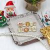 24Pcs Christmas Press on Nails Short Square Elk Fake Nails Handwork Glue on Nails Green Cute Acrylic Nails for Women Christmas Nail Decoration Supplies view 4