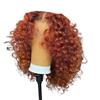 wigs Orange Brown 13x6 Deep Curly Short Bob Human Hair Wigs 13x4 Water Wave Lace Frontal Bob Wigs Reddish Brown 5X5 Lace Closure Wigs hairpiece(13x6x1Wig 180Density,ORANGE BROWN_26INCHES) view 1