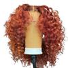 wigs Orange Brown 13x6 Deep Curly Short Bob Human Hair Wigs 13x4 Water Wave Lace Frontal Bob Wigs Reddish Brown 5X5 Lace Closure Wigs hairpiece(13x6x1Wig 180Density,ORANGE BROWN_26INCHES) view 2