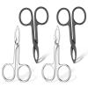 4 Pcs Scissor Tweezers Tweezer for Women Facial Hair Flat Straight Tip Brow Scissors Portable Beauty Tool for Plucking Plucker Facial Care view 1