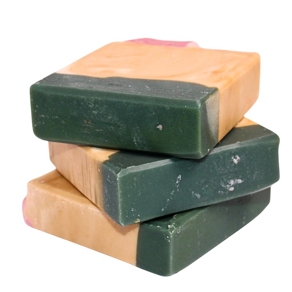 3 Bars Rose Soap Handmade with shea butter, coconut, olive, and castor oil | Palm FREE