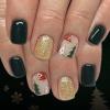 24Pcs Christmas Press on Nails Short Square Xmas Tree Fake Nails Holiday Glue on Nails Gold Glitter Acrylic Nails for Women Christmas Nail Decoration Supplies view 1