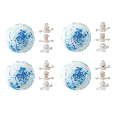 dPois Gentle Handmade Bath Bomb for Kids Enriched with Plant Oils and a Fun Surprise Thumb Toy 4Pcs Ocean One Size