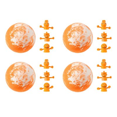 Moily Kids Bath Bomb Gift Set with Assorted Surprise Thumb Toys Handmade with Gentle Plant Oils 4Pcs Orange One Size