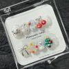 24Pcs Christmas Press on Nails Short Square Snowflake Xmas Tree Bow Cherry Fake Nails Handwork Glue on Nails Cute Glitter Acrylic Nails for Women Christmas Nail Decoration Supplies view 1