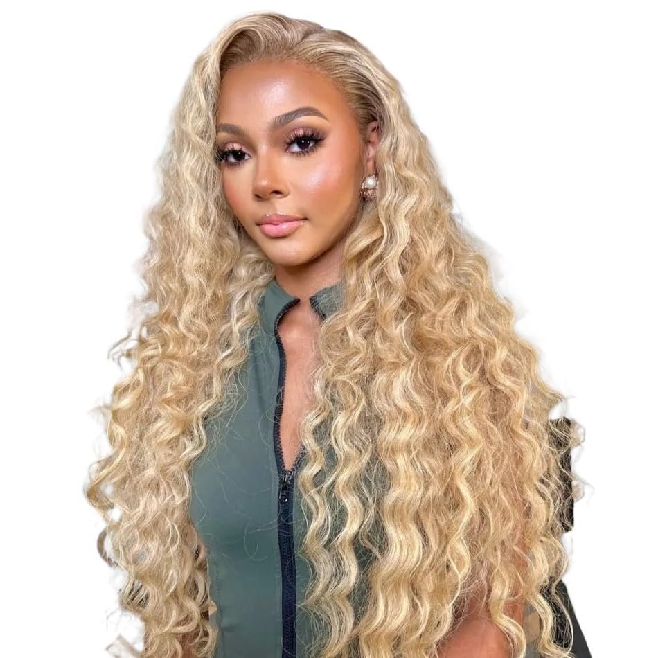 wigs 613 Wig With Natural Color Roots Loose Wave Deep 13x4 Lace Front Wig Human Hair Wigs For Woman Virgin Brazilian Hair Preplcuked hairpiece(13x6 180 density,34inches)