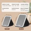 7.28 * 5.71 * 1.3in LED Portable Foldable Mirror with Light for Makeup, Suitable for Desk Lighting, Made of Leather Case. (Pink with Light) view 3