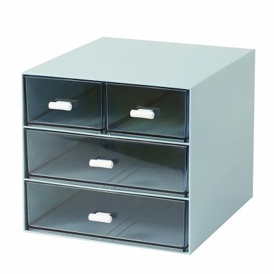 DRMEE Nail Organizers and Storage Cosmetic Storage Box Desktop Bathroom Rack Nail Supplies(Blue)