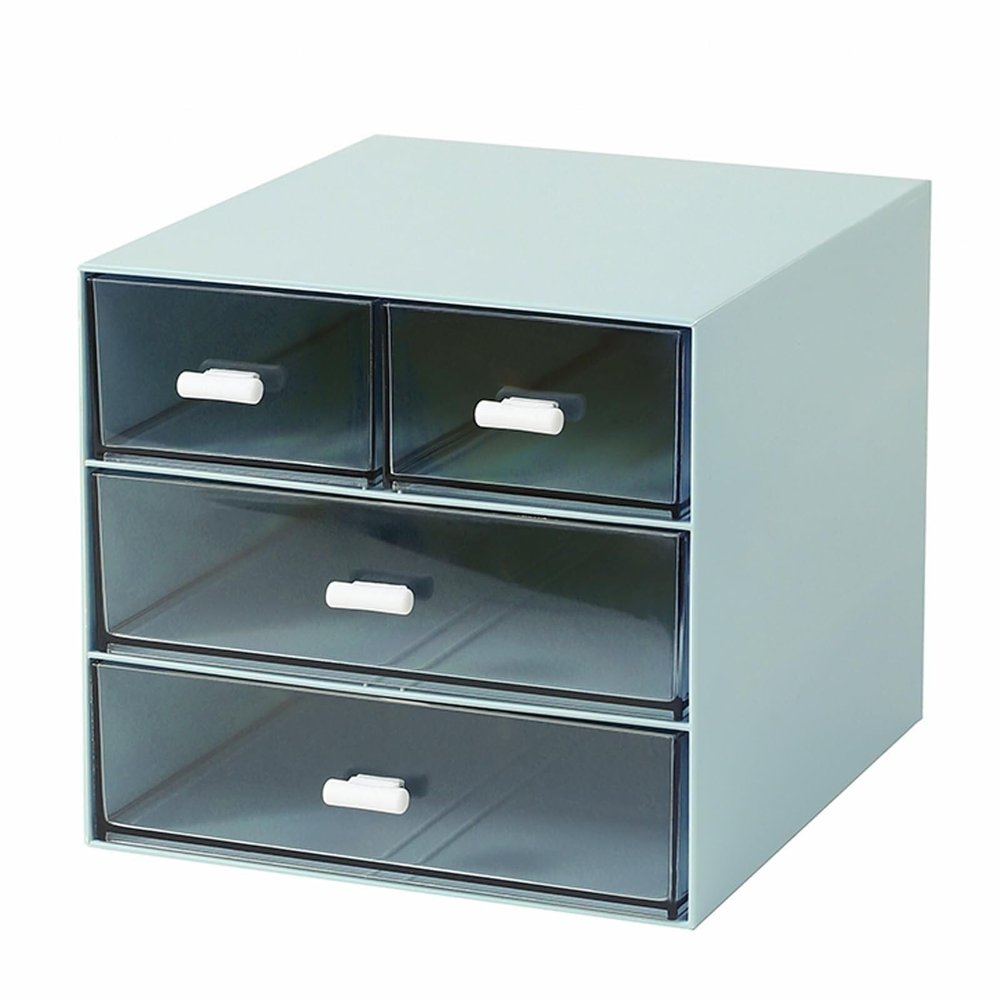 DRMEE Nail Organizers and Storage Cosmetic Storage Box Desktop Bathroom Rack Nail Supplies(Blue)