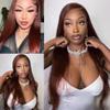 Luxvogue Reddish Brown 33 Human Hair Bundles 20 22 24 Inch Straight Wave Bundles Human Hair Unprocessed 11A Brazilian Virgin Soft Quick Weave for Black Women view 2