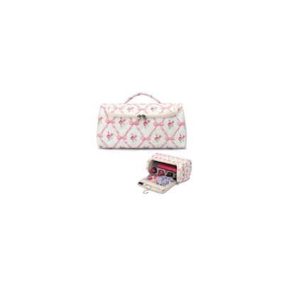 Linpr Travel Case Compatible with & Shark Flex Style, Quilted Travel Hair Dryer Bag with Hook, Portable Hair Tool Organizer for Curling Iron & Accessories (Rose Pink)