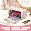 Linpr Travel Case Compatible with & Shark Flex Style, Quilted Travel Hair Dryer Bag with Hook, Portable Hair Tool Organizer for Curling Iron & Accessories (Rose Pink) view 3