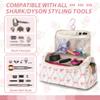 Linpr Travel Case Compatible with & Shark Flex Style, Quilted Travel Hair Dryer Bag with Hook, Portable Hair Tool Organizer for Curling Iron & Accessories (Rose Pink) view 4