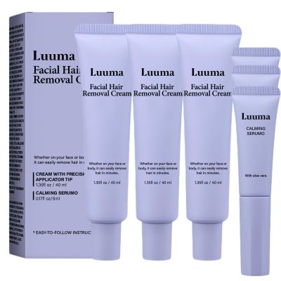 Facial Hair Removal Cream for Women, Luuma Facial Hair Removal Cream, Gentle Hairs Removers with Serum for All Skin Types, Long-Lasting, Luuma Facial Hair Remover for Women (3)