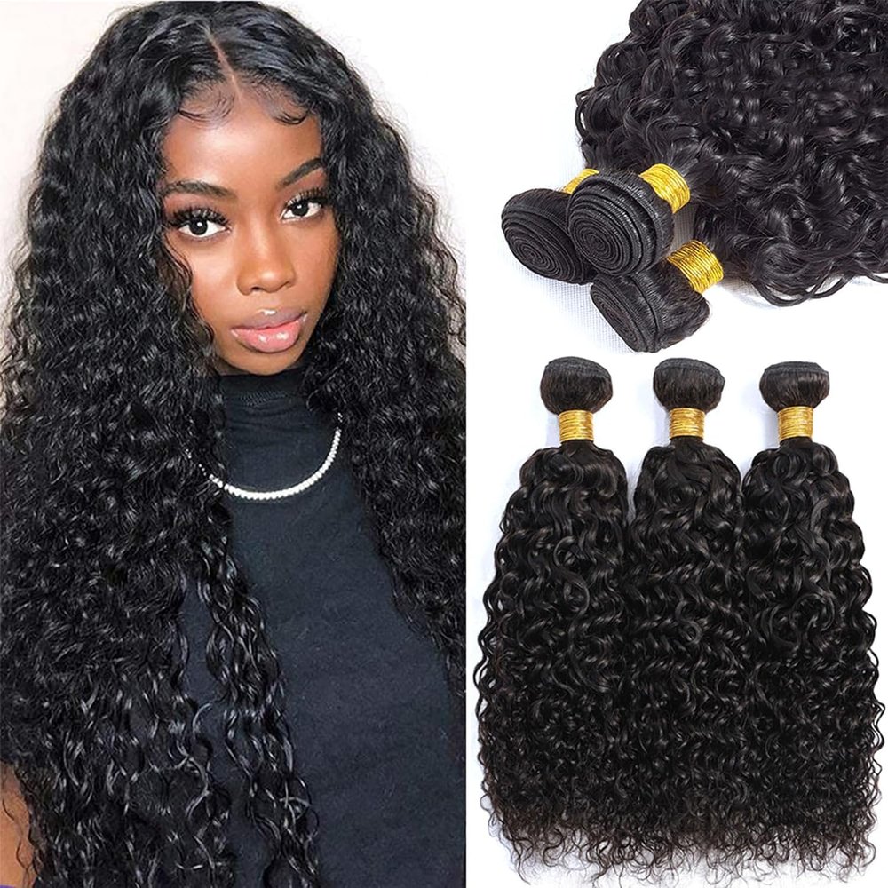 Luxvogue Natural Black Human Hair Bundles 26 28 30 Inch Jerry Curly Wave Bundles Human Hair Unprocessed 11A Brazilian Virgin Soft Quick Weave for Black Women