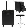 ALUIWNH 3 in 1 Tattoo Work Station - Rolling Makeup Case with Wheel, 3 Drawer Embroidery Trolley with Armrest Stand, Lockable Tattoo Travel Case for Estheticians, Nail Techs (Acrylic) view 1