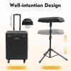 ALUIWNH 3 in 1 Tattoo Work Station - Rolling Makeup Case with Wheel, 3 Drawer Embroidery Trolley with Armrest Stand, Lockable Tattoo Travel Case for Estheticians, Nail Techs (Acrylic) view 4