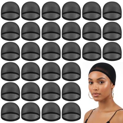 120 Pcs Wig Cap Non Slip, Stretchy Nylon Stocking Wig Application Caps for Women and Men, Cosplay & Daily Use Lightweight, Breathable (Black)