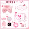 48Pcs/8Set Bow Coquette Party Favors Sleepover Spa Party Supplies, Pink view 2
