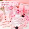 48Pcs/8Set Bow Coquette Party Favors Sleepover Spa Party Supplies, Pink view 3