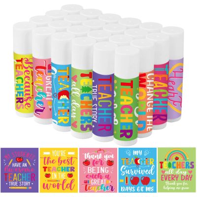 50 Pack Valentines Teacher Appreciation Gifts Bulk Lip Balms Teacher Staff Team Valentines Day Thank You Gift Valentines Day Gifts for Women Men Volunteer School Classroom Teacher Gifts(Colorful)