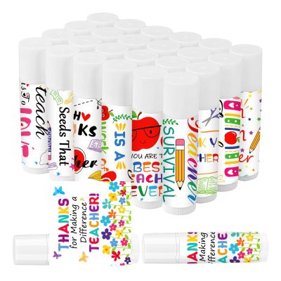 50 Pack Valentines Teacher Appreciation Gifts Bulk Lip Balms Teacher Staff Team Valentines Day Thank You Gift Valentines Day Gifts for Women Men Volunteer School Classroom Teacher Gifts(Cute)