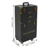 Barber Case Organizer, Makeup Train Case with Dual Password Locks & 2 Keys, Rolling Hairdressing Box Rolling Hairdressing Case with 4 Wheels, Large Load-bearing Capacity 33.07-44.09 lbs (Black) view 2