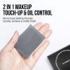 CARSLAN Makeup Blotting Paper with Powder, Black Magnet Blotting Sheets for Oily & Combination Skin, Portable Compact with Puff & Mirror, Keeps Makeup Fresh All Day, 450 Sheets + 8 Refill Pads view 3