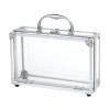FerneeButy Aluminum Alloy Carrying Box Jewelry Organizer Rectangular Clear Makeup Tool Case Toiletry Organizer Box for Rings 11.81x8.27x3.35inch view 2