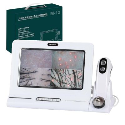 11-inch HD Screen Hair Follicles Oil Moisture Tester & Scalp Detector, No App Needed,with 50x & 200x Pair Handle Probe, for Professional Salons and Home Hair Care