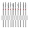 10pcs Flame Bit for Nail Drill Cuticle Nail Drill Bits Set 3/32'' Diamond Naila Drill Bits for Dead Skin Professional Nails Dry Manicure Pedicure Shape Remove for Acrylic Gel Nail Salon Tools (Fine-F) view 1