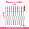 10pcs Flame Bit for Nail Drill Cuticle Nail Drill Bits Set 3/32'' Diamond Naila Drill Bits for Dead Skin Professional Nails Dry Manicure Pedicure Shape Remove for Acrylic Gel Nail Salon Tools (Fine-F) view 2