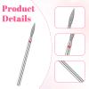 10pcs Flame Bit for Nail Drill Cuticle Nail Drill Bits Set 3/32'' Diamond Naila Drill Bits for Dead Skin Professional Nails Dry Manicure Pedicure Shape Remove for Acrylic Gel Nail Salon Tools (Fine-F) view 3