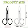 2 PCS Scissor Tweezers with Handles, Scissor Tweezers for Eyebrows, Metal Straight Tip with Scissors Handle Eyebrow Plucker Tweezer for Remover Facial Hair and Eyebrow Care(Silver, Black) view 2