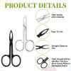 2 PCS Scissor Tweezers with Handles, Scissor Tweezers for Eyebrows, Metal Straight Tip with Scissors Handle Eyebrow Plucker Tweezer for Remover Facial Hair and Eyebrow Care(Silver, Black) view 3
