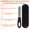 2PCS Metal Nail File Men, 3.6 Inch Stainless Steel Finger Nail Files for Men with PU Leather Cases Double Sided Grit & Non-Slip Handle (Black, Silver) view 3