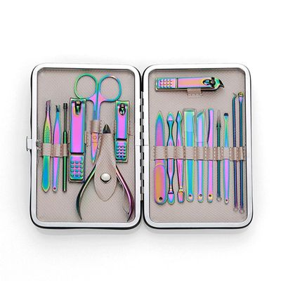 Colorful Nail Clipper Set, Color Changing Clippers 18 Piece, Enhancement Tool