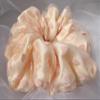 Light Pink with Hearts Jumbo Scrunchie for Hair, Oversized Tulle Ruffle Elastic Hair Tie Scrunchie for Women, with Gracefully Shifting Pearls Design - 1 Piece view 2