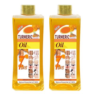 2 PCS Turmeric Oil, Soft 7 Turmeric Oil for Face & Body - Natural Moisturizing Nourishing with Vitamin E, Organic & Gentle Skincare Essential Serum for All Skin Types