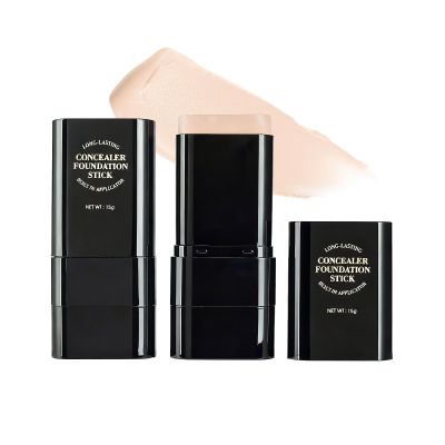 2 in 1 Dual-Ended Long-Lasting Concealer Foundation Stick,Long-Lasting Concealer stick,Full Coverage Foundation Stick,Natural Finish,Lightweight,Moisturizing,Matte Finish for Face Makeup(01# IVORY)