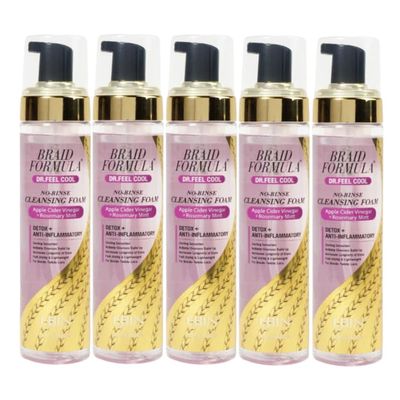 Foam Cleanser  5x Dr. Feel Cool No-Rinse CleansingFoam 8.5oz with Braid Formula No-Rinse Cleansing Foam Apple Cider Vinegar & Rosemary Mint by EBIN NEW YORK Bundle  Scalp Refresh Gift Set (5 Items)